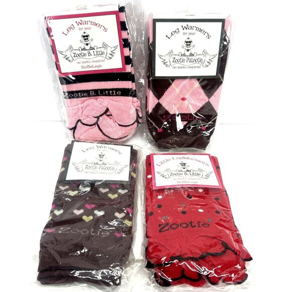 Zootie B. Little Leg Warmers Baby & Toddler Lot of 4 NEW One Size Brown Pink Red - Picture 1 of 11